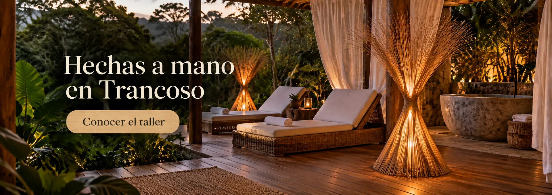 Hechas a mano en Trancoso — spa de posada con lámparas de fibra natural. Conocer el taller